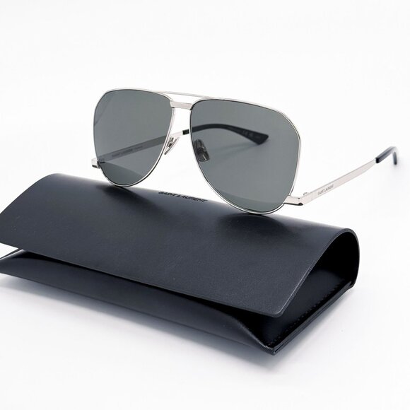 NEW SAINT LAURENT SUNGLASSES SL690 DUST 002 MEN SILVER EYEWEAR SL 690 DUST 002 - Picture 2 of 11